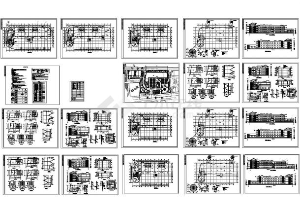 【浙江】某幼儿园教学楼全套建筑施工cad图（含屋面平面图，立面图）-图一