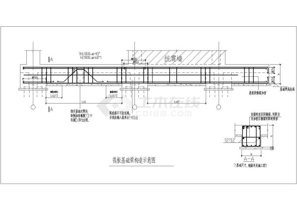 筏板基础梁构造全套非常实用设计cad图纸-图一