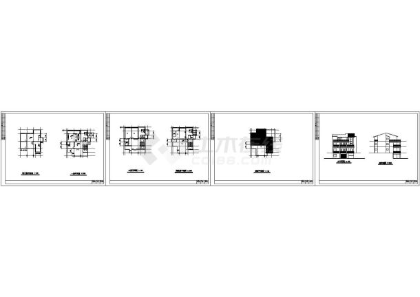 3层带阁楼层别墅建筑结构设计施工cad图纸（含地下一层，共十张）-图一