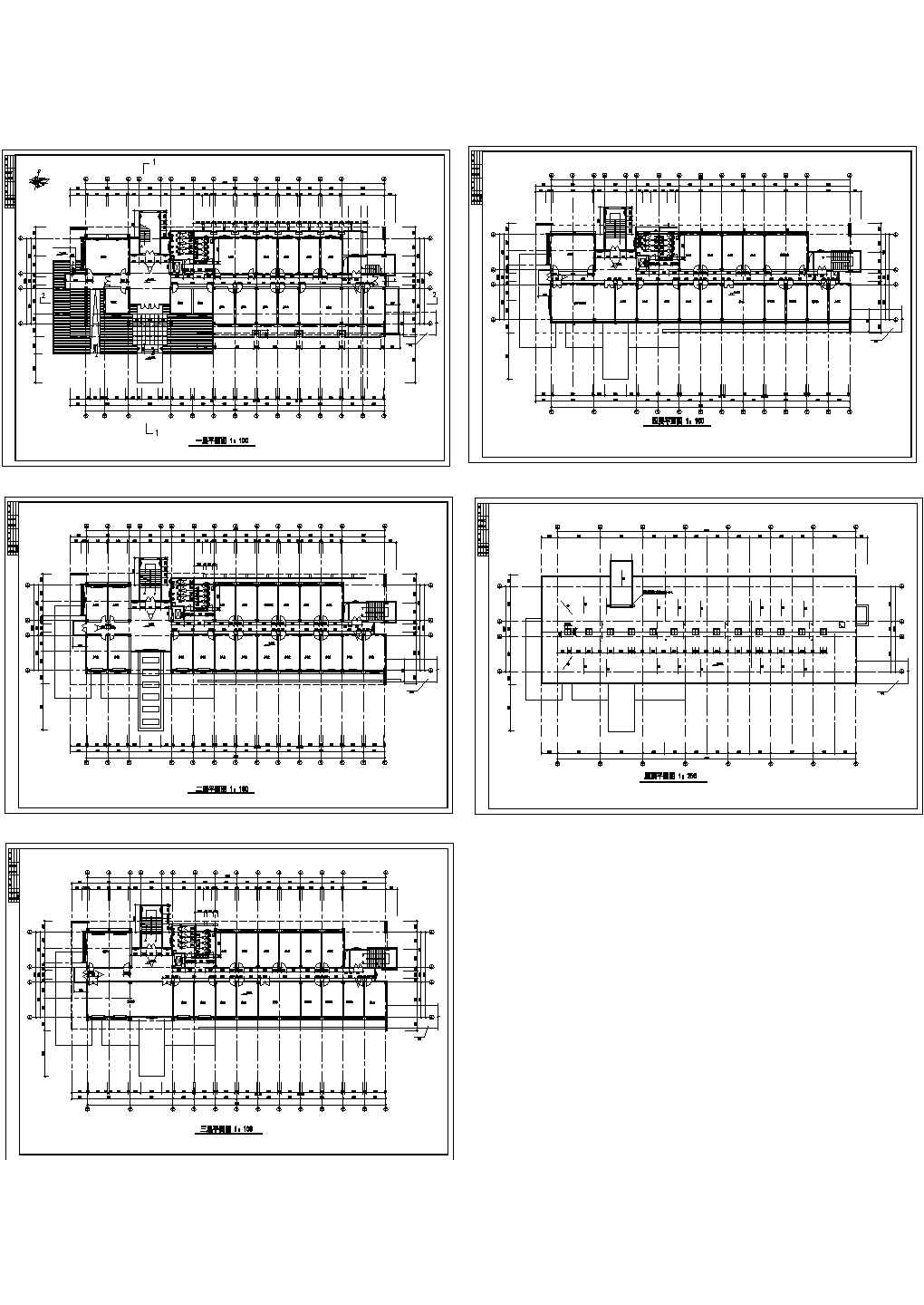 办公楼设计_某学院多层行政办公楼全套建筑施工设计cad图纸（含施工设计说明）