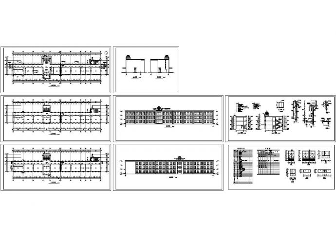 某农村小学教学楼全套建筑施工设计cad图（含基础平面图，图纸目录）_图1