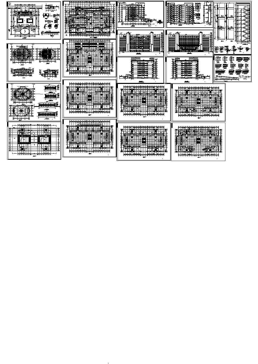 某教学楼建筑全套施工设计cad图（含报告厅上空平面图，设计说明）