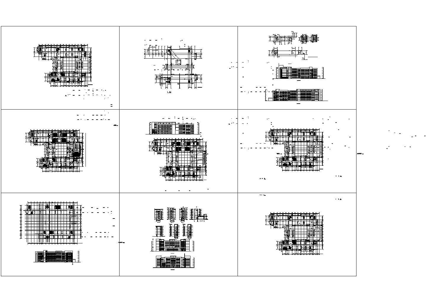 某大学多层教学楼全套建筑施工设计cad图纸（含各层平面图）