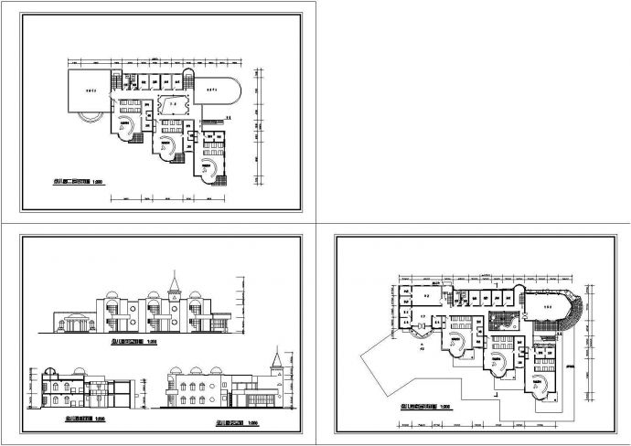 某地六班幼儿园教学楼全套建筑施工cad图（含幼儿园二层平面图，立面图）_图1