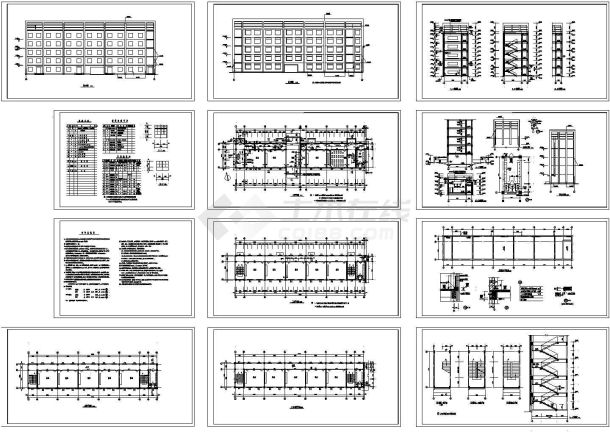 辽宁某中学教学楼全套建筑施工图（含各层平面图，门 窗 统 计 表）-图一