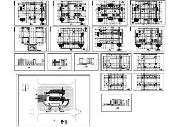 某地金山小学全套设计建筑cad图（含总平面图，设计说明）-图一