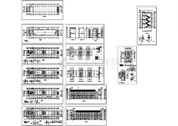 南京建邺区某地中学教学楼全套建筑施工设计cad图纸（含屋顶装饰板平面图）-图一