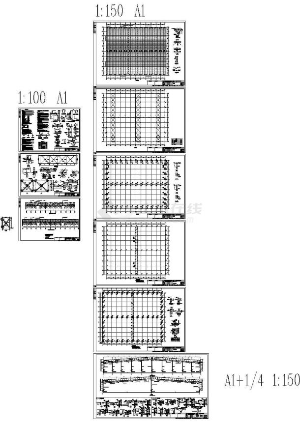 某纸业公司钢结构车间工程设计CAD全套结构施工图（含设计说明，含仓库设计，含预算书）-图一