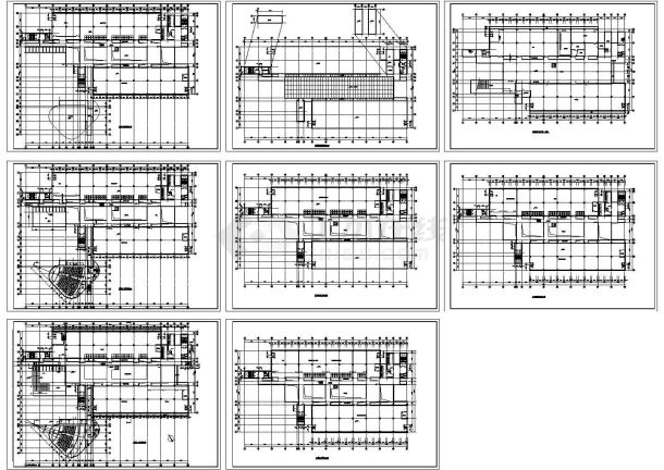 某地大学多层图书馆全套建筑施工设计cad图纸（含各层平面图）-图一