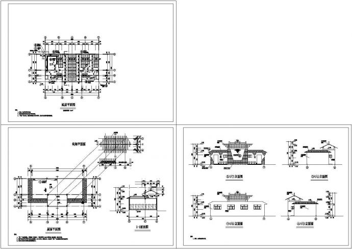 彝族风格公厕建筑设计CAD图纸_图1