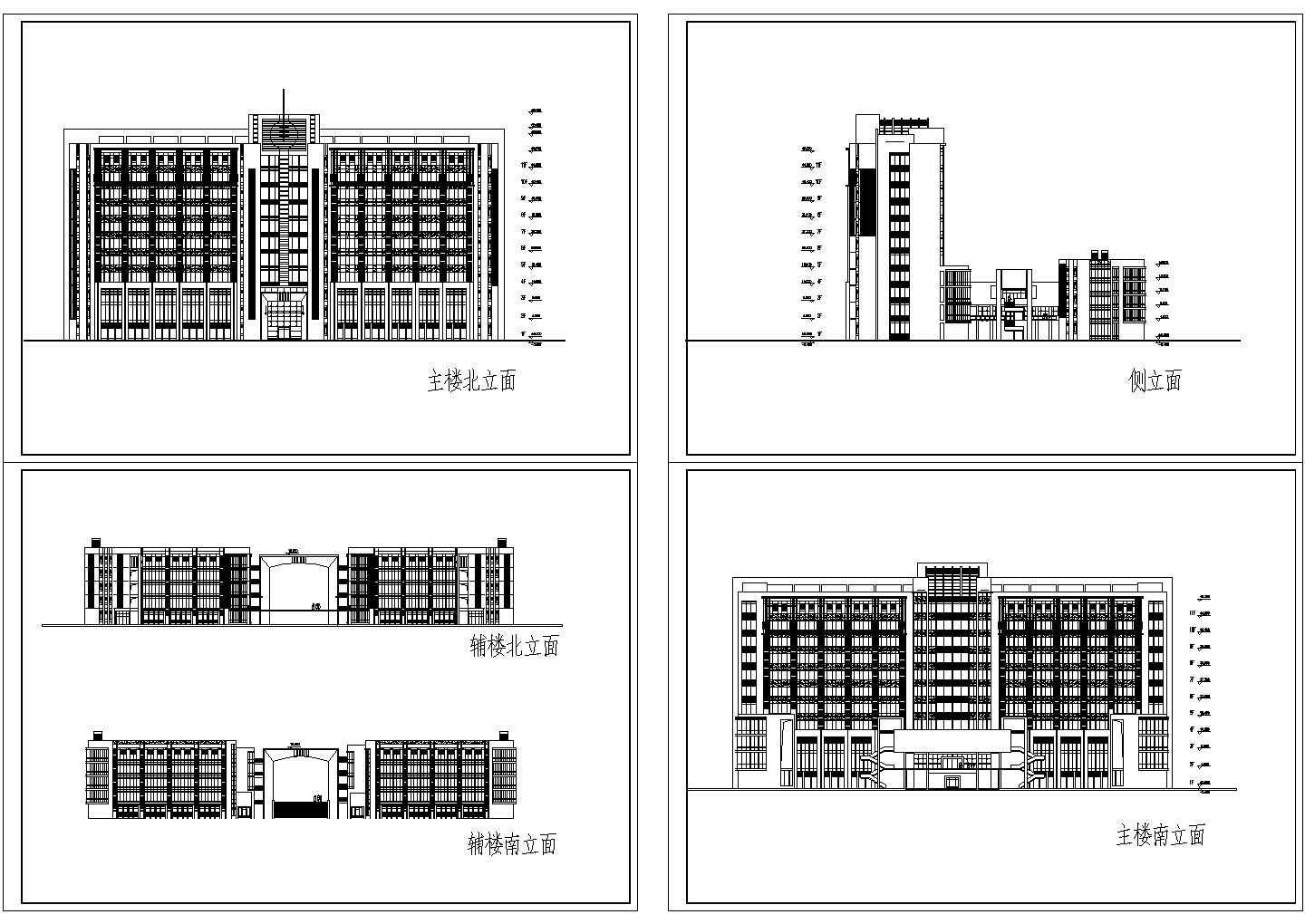 办公楼设计_图书办公楼立面设计CAD图