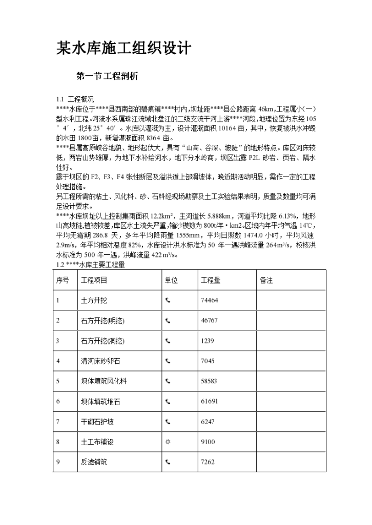 某城市水库施工组织设计方案-图二