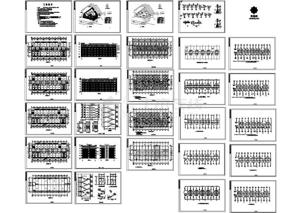 某五层砖混宿舍楼建筑结构CAD施工图-图一