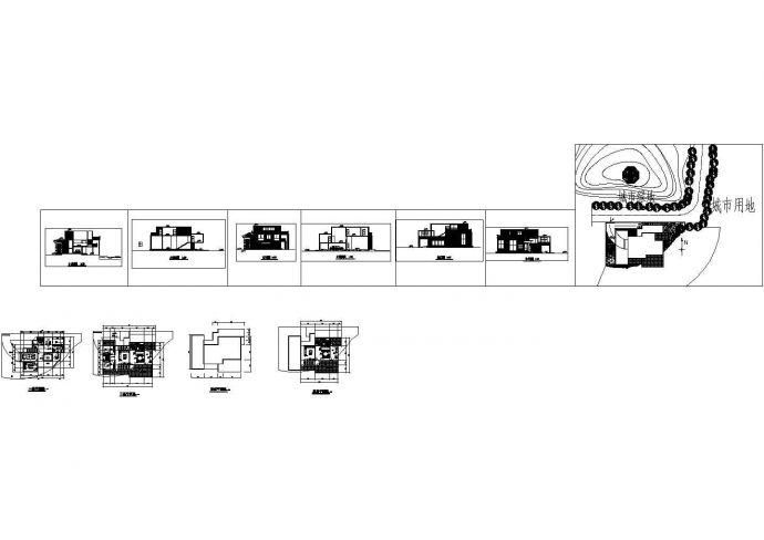 3层现代风格别墅规划设计施工cad图纸，共十一张_图1