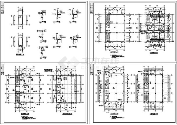 某乡镇固戍村多层框架结构私宅设计cad建筑平面施工图（甲级院设计）-图二