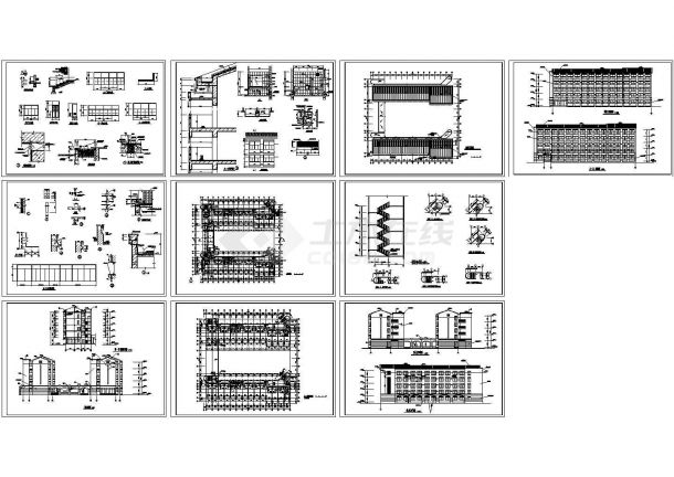 南京某地学生宿舍全套建筑施工设计cad图（含山墙节点大样图）-图一