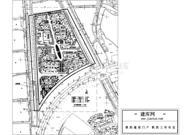 某市内住宅小区（总用地面积85246㎡）规划设计cad总平面施工图（含经济技术指标）-图二