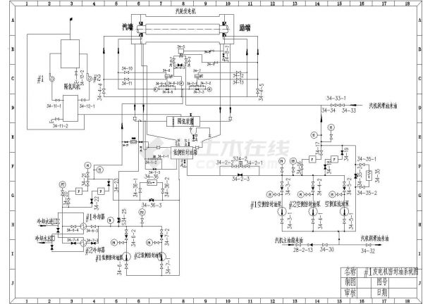 发电机汽机系统图Cad设计图-图二