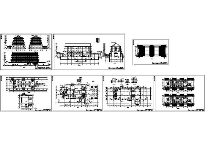 某船造型仿古饭店建筑工程CAD施工设计图_图1