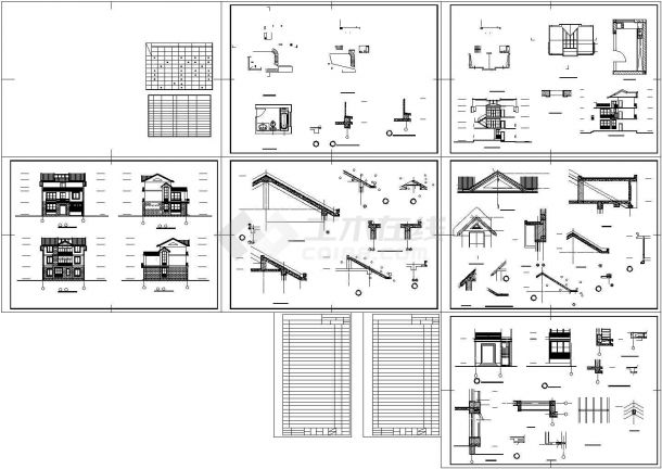 某地300平米别墅全套建筑施工设计cad图（含立面图，图纸目录）-图一