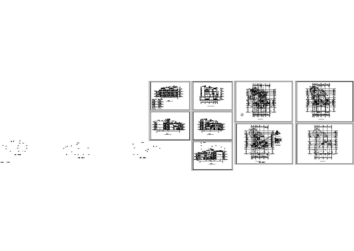 某地幼儿园多层教学楼全套建筑施工设计cad图纸（含各层平面图）
