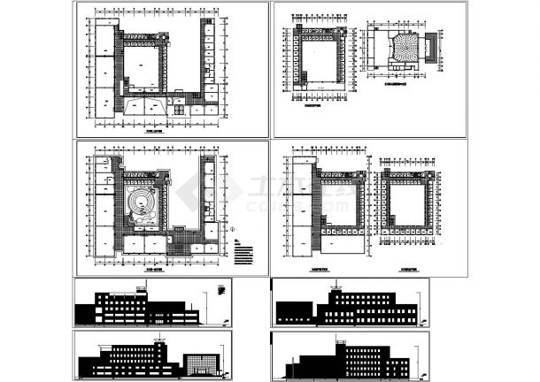 某地学校艺术楼全套建筑施工设计方案cad图（含艺术楼二层平面图，立面图）-图一