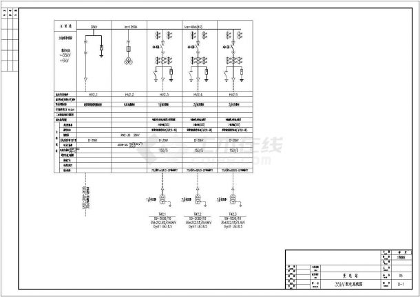 [系统图]某变电站5KV配电系统图.-图一