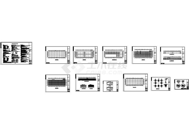厂房设计_安徽某钢结构工程厂房钢结构设计cad图，含设计说明-图一