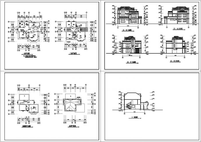 住宅楼现代风格别墅设计图cad图纸_图1