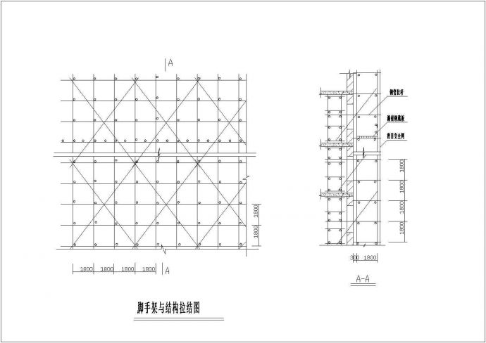 某工程建筑脚手架与结构拉结设计CAD参考图_图1