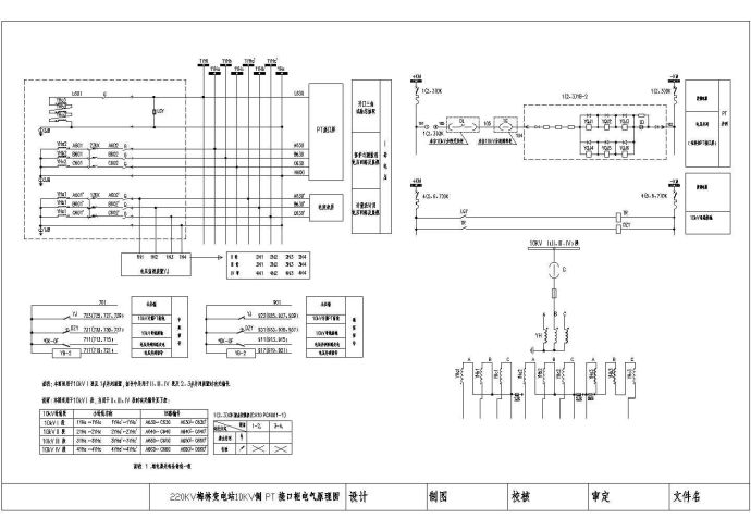 220KV变电站PT接口屏原理图纸_图1