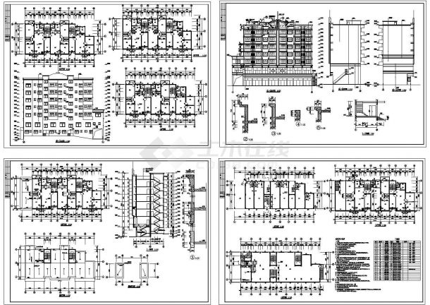 2460平米7层高档商住一体楼建筑设计CAD施工图-图一