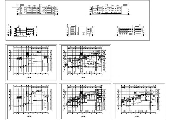 四建幼儿园教学楼全套建筑施工cad图（含各层平面图，立面图）_图1