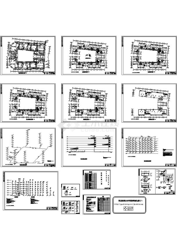 某学院学生公寓楼给排水竣工图-图一