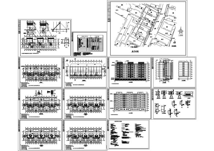 某7层框架结构住宅楼建筑设计cad全套施工图（含设计说明）_图1