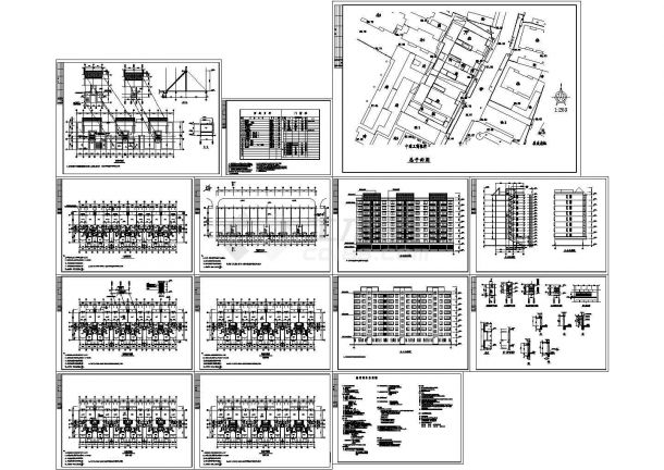 某7层框架结构住宅楼建筑设计cad全套施工图（含设计说明）-图二