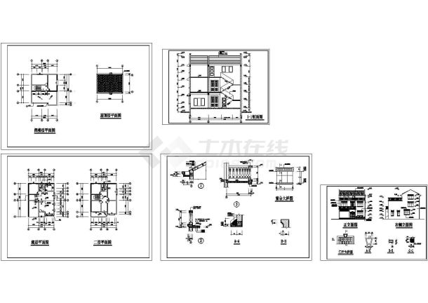 2+1阁楼层私人住宅建筑结构施工cad图纸设计-图一