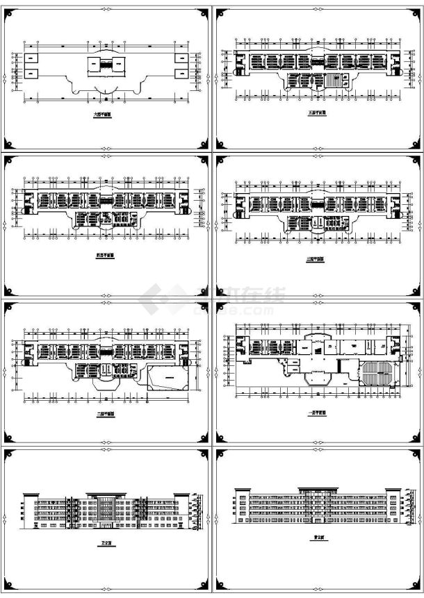 【郑州】某学校中学教学楼建筑CAD方案全套图纸-图一