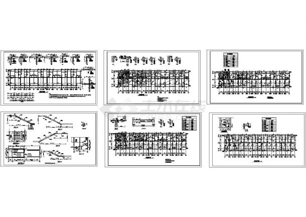 7层框架住宅楼结构施工图（CAD，6张图纸）-图一