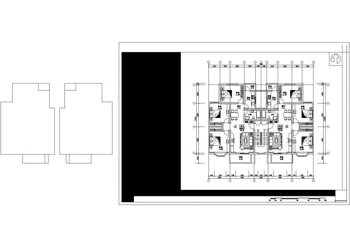 大型小区内建筑户型为一梯二户Loft多层小高层240㎡设计完整图纸_图1
