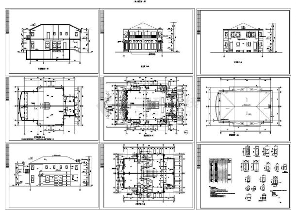 联体别墅的建筑施工cad图纸设计的-图二