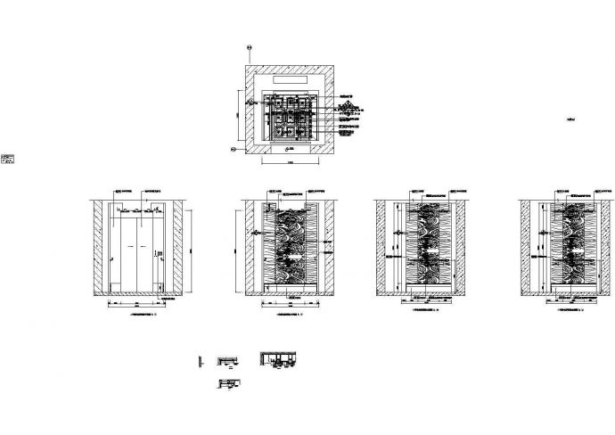 青岛德馨温泉酒店电梯轿厢全套非常实用设计cad图纸_图1