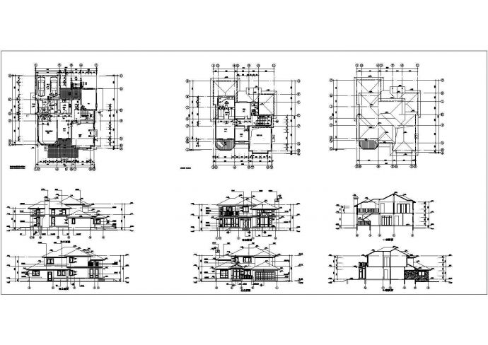 某多层别墅建筑全套施工图（CAD，9张图纸）_图1