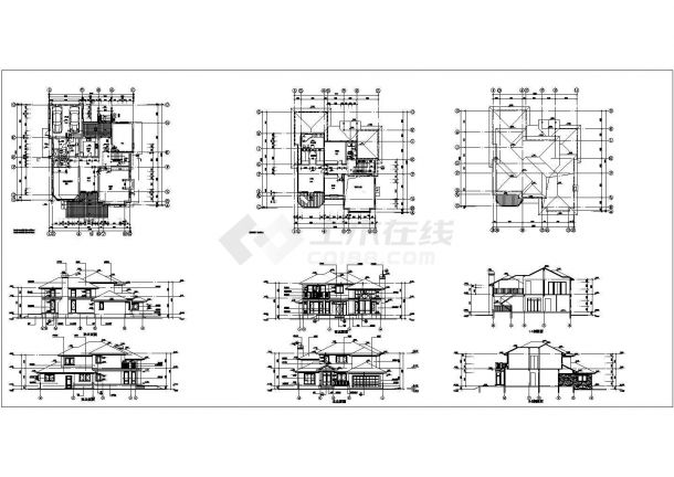 某多层别墅建筑全套施工图（CAD，9张图纸）-图二