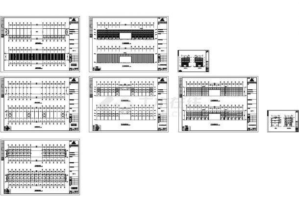 厂房设计_某公司单层钢结构生产厂房设计cad全套结构施工图（标注详细）-图一