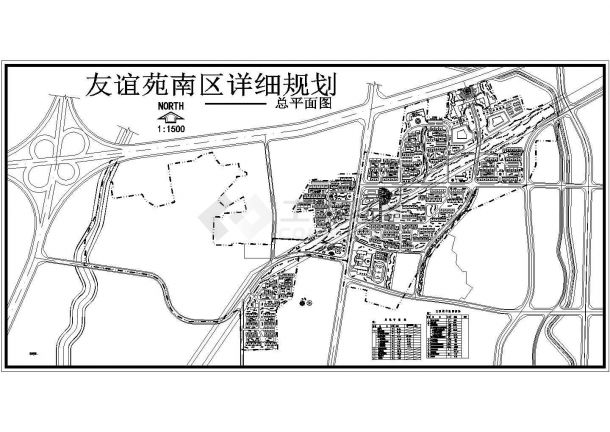 总用地83.95平米居住户数(套)2808户友谊苑南区详细规划总平面图（一张）-图二