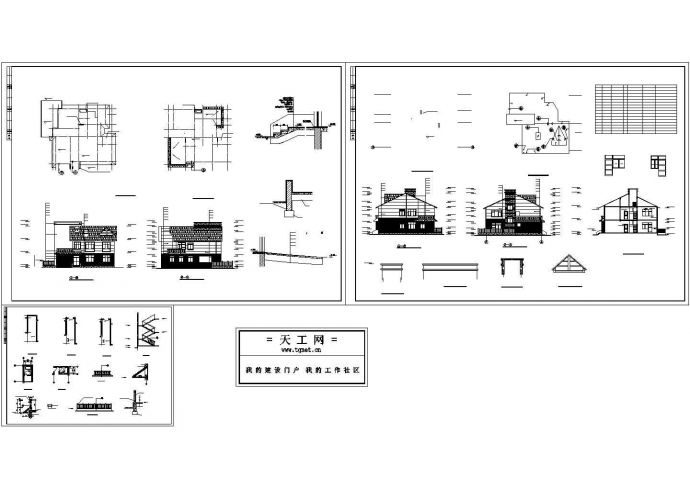 某郊区3层高档别墅住宅建筑设计CAD施工图_图1