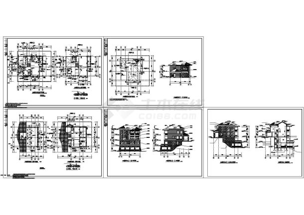 小别墅全套建筑施工cad图纸设计-图一