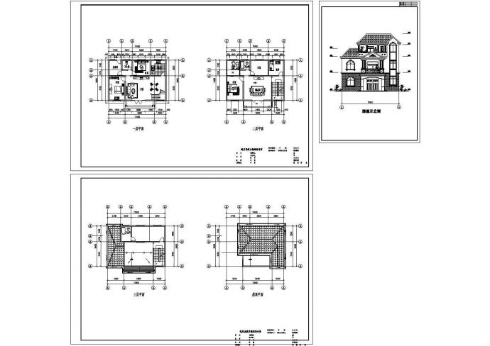 小别墅建筑施工 cad图纸设计_图1