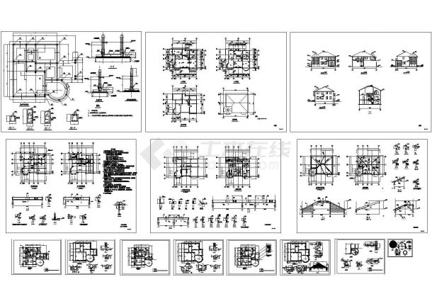 二层欧式别墅全套建筑结构CAD图纸-图一